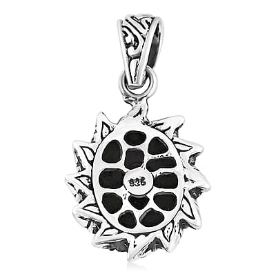 Bali Legacy Tanzanite Frangipani Floral Pendant in Sterling Silver 4.80 ctw