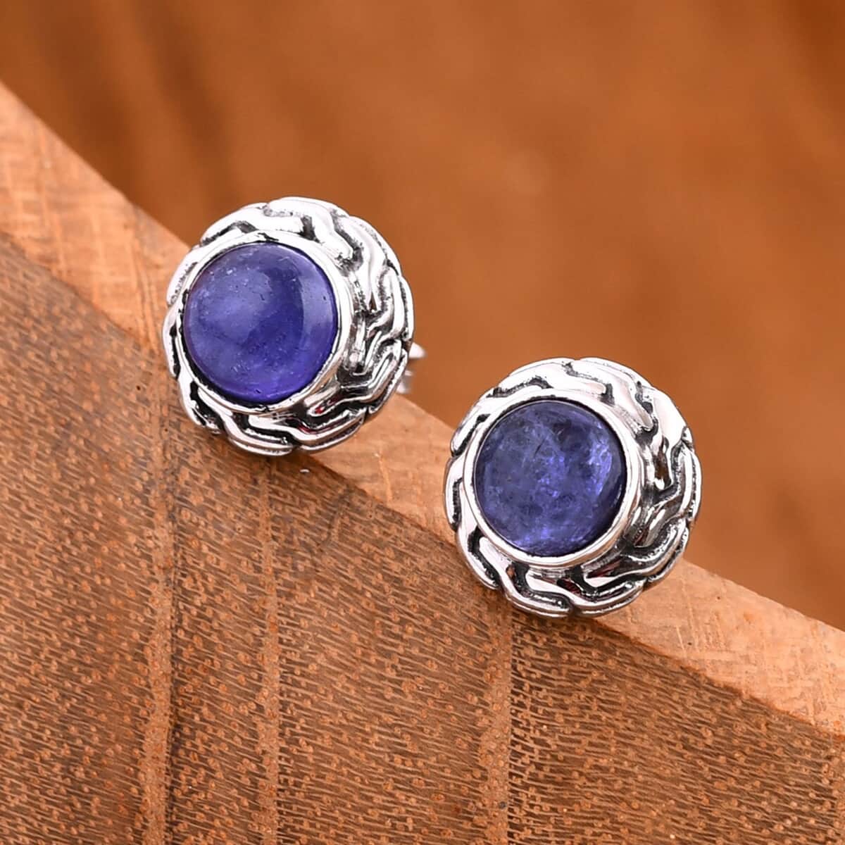 Bali Legacy Tanzanite Stud Earrings in Sterling Silver 2.40 ctw image number 1