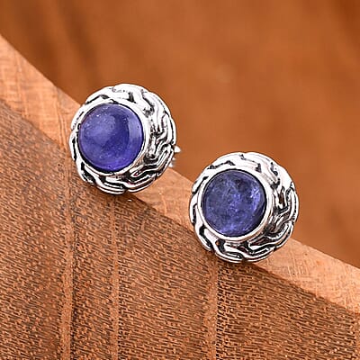 Bali Legacy Tanzanite 2.40 ctw Stud Earrings in Sterling Silver
