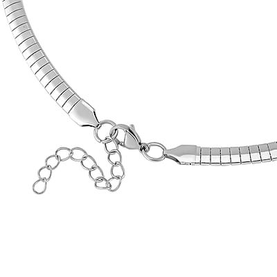 7pcs Interchangeable Simulated Multi Gemstone Omega Chain Necklace in Stainless Steel 18-20 Inches