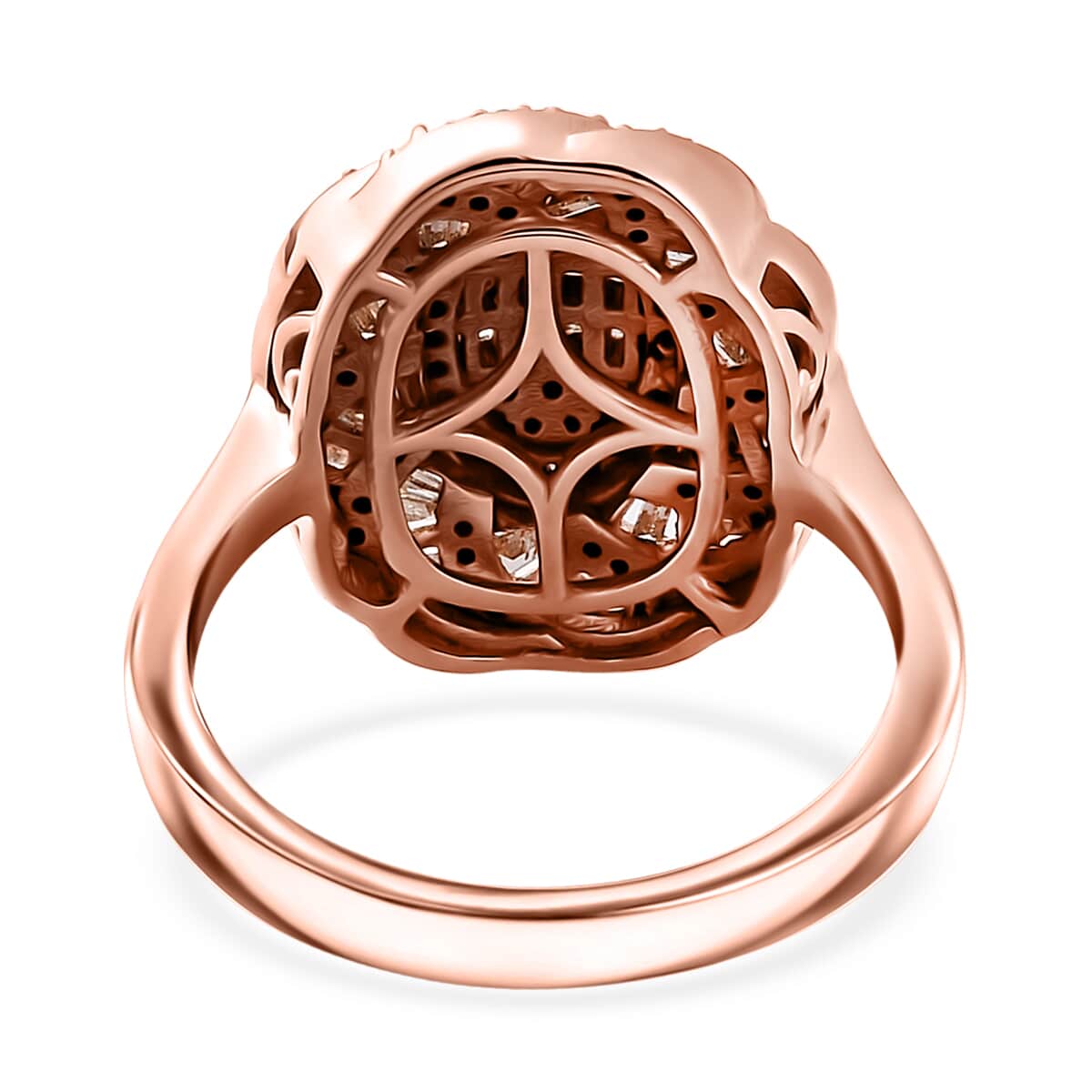 Natural Champagne Diamond Ring in Vermeil Rose Gold Over Sterling Silver (Size 8.0) 1.00 ctw image number 4