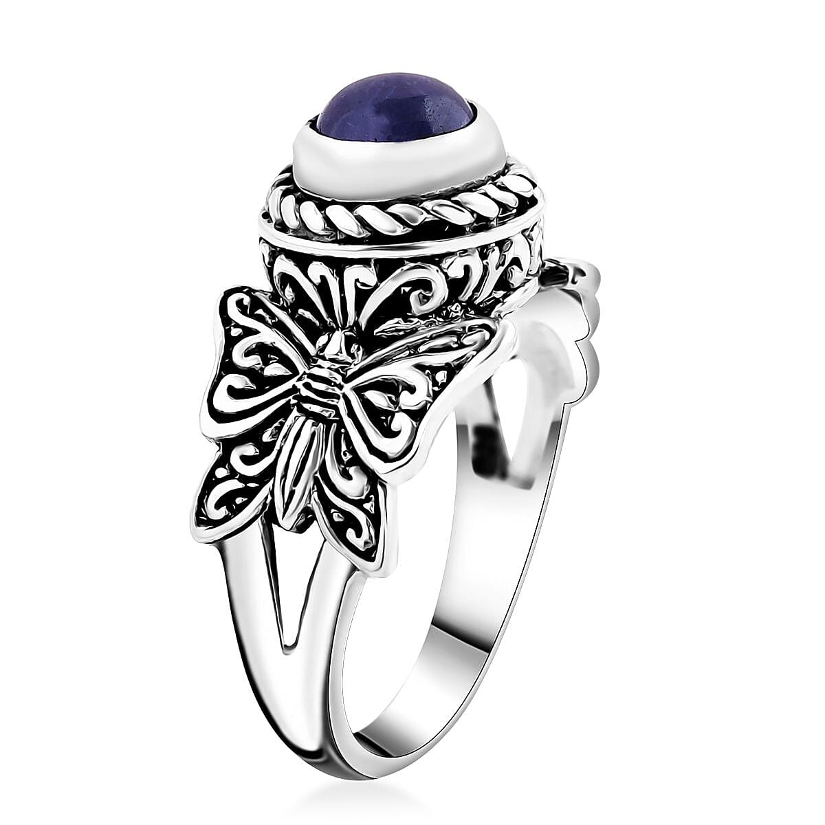 Bali Legacy Tanzanite Butterfly Ring in Sterling Silver (Size 9.0) 1.80 ctw image number 3