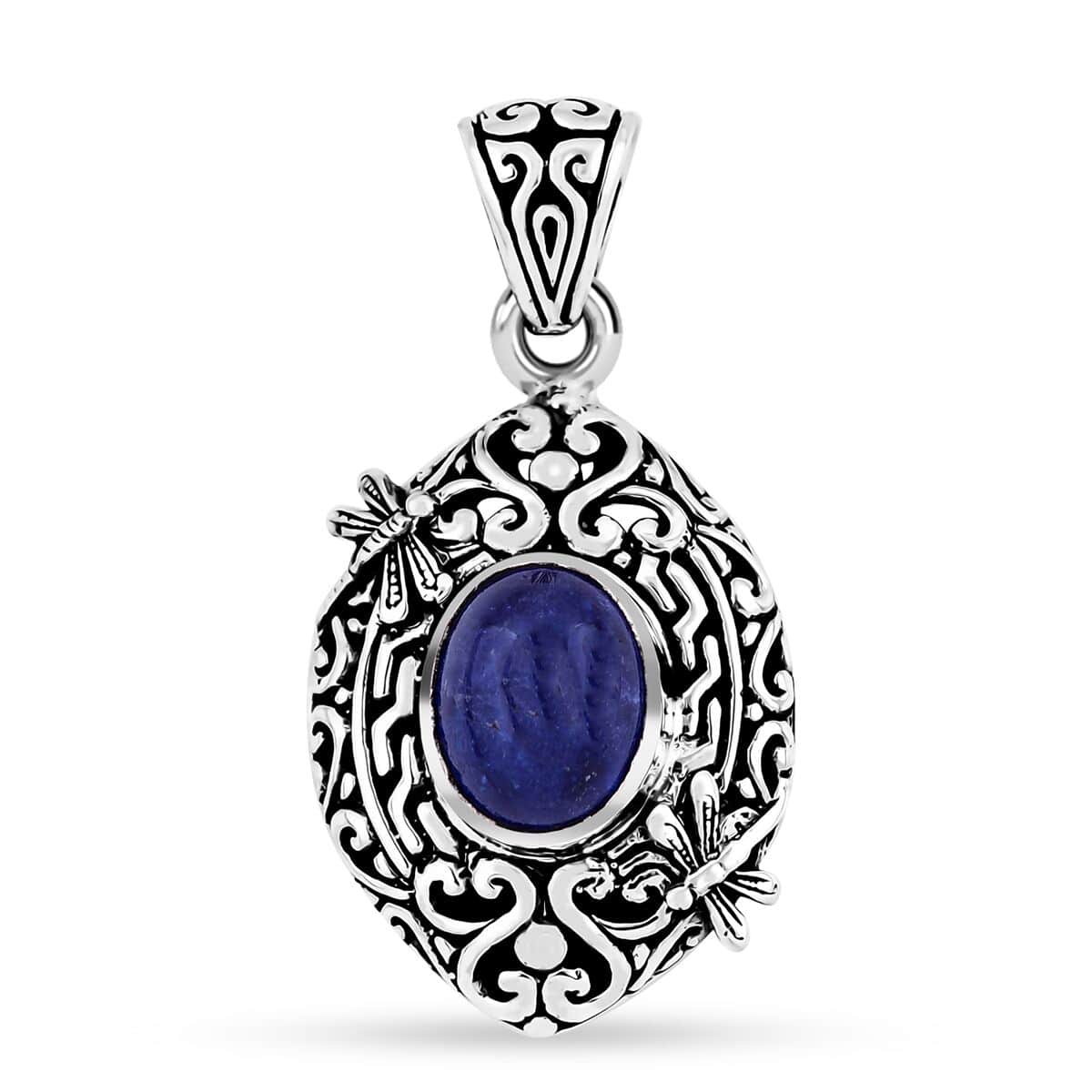 Bali Legacy Tanzanite Dragonfly Pendant in Sterling Silver 5.20 ctw image number 0