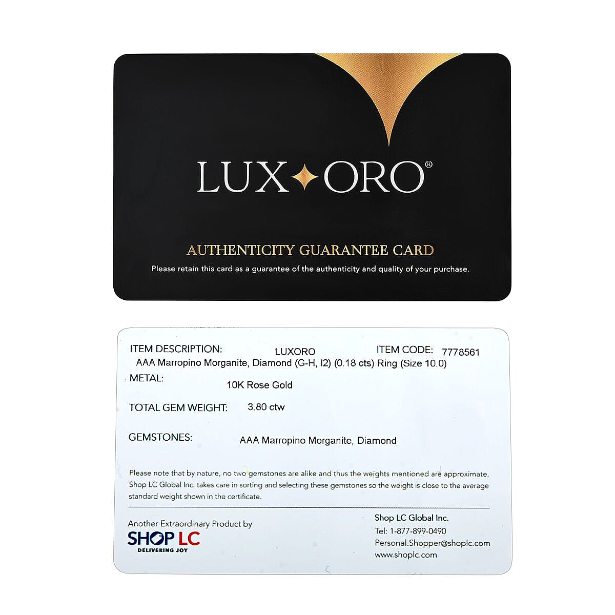 Luxoro AAA Marropino Morganite and G-H I2 Diamond 3.80 ctw Ring in 10K Rose Gold (Size 9.0) image number 6