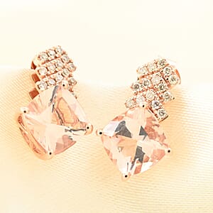Luxoro AAA Marropino Morganite and G-H I2 Diamond 2.70 ctw Earrings in 10K Rose Gold