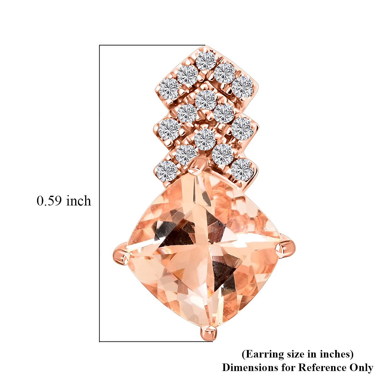 Luxoro AAA Marropino Morganite and G-H I2 Diamond 2.70 ctw Earrings in 10K Rose Gold