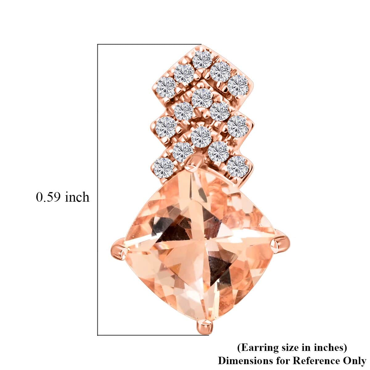 Certified & Appraised Luxoro 10K Rose Gold AAA Marropino Morganite and G-H I2 Diamond Earrings 2.70 ctw image number 5