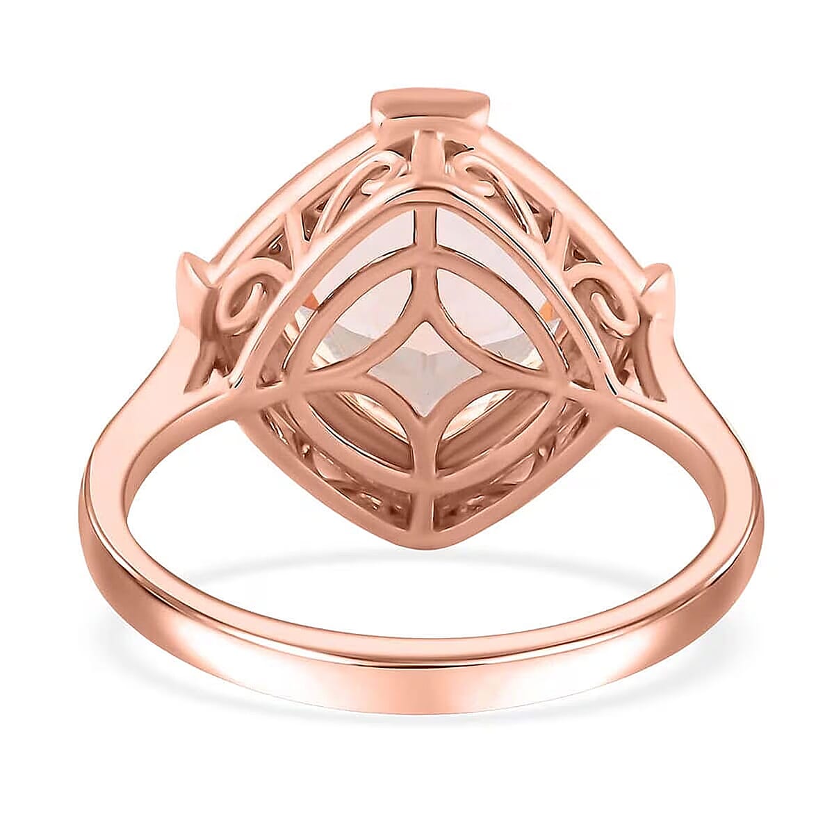 Certified & Appraised Luxoro AAA Marropino Morganite and G-H I2 Diamond 2.95 ctw Ring in 10K Rose Gold (Size 10.5) image number 6