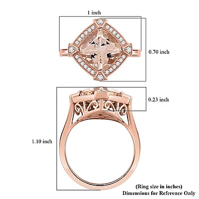 Certified & Appraised Luxoro AAA Marropino Morganite and G-H I2 Diamond 2.95 ctw Ring in 10K Rose Gold (Size 11.0)