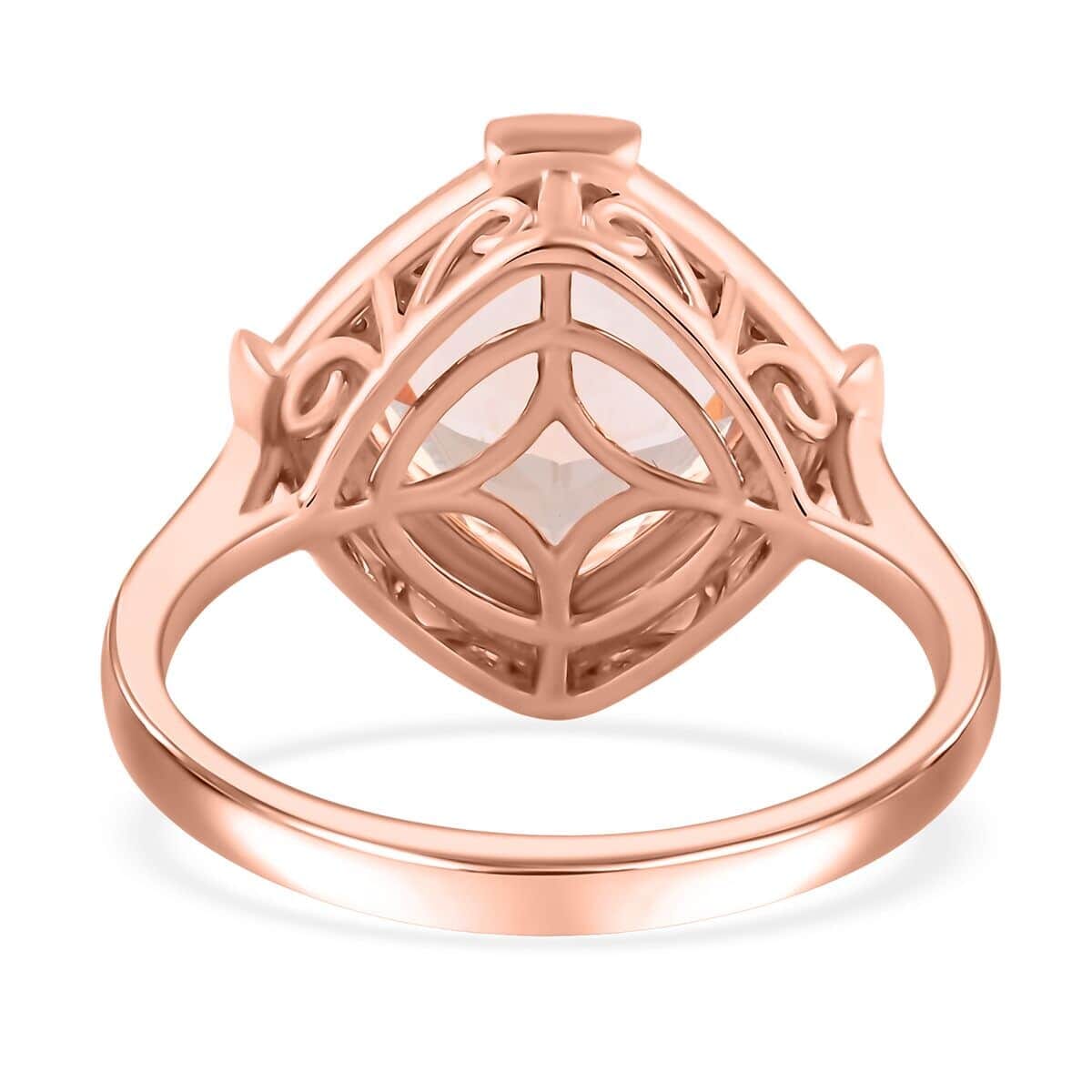 Certified & Appraised Luxoro AAA Marropino Morganite and G-H I2 Diamond 2.95 ctw Ring in 10K Rose Gold (Size 9.5) image number 4