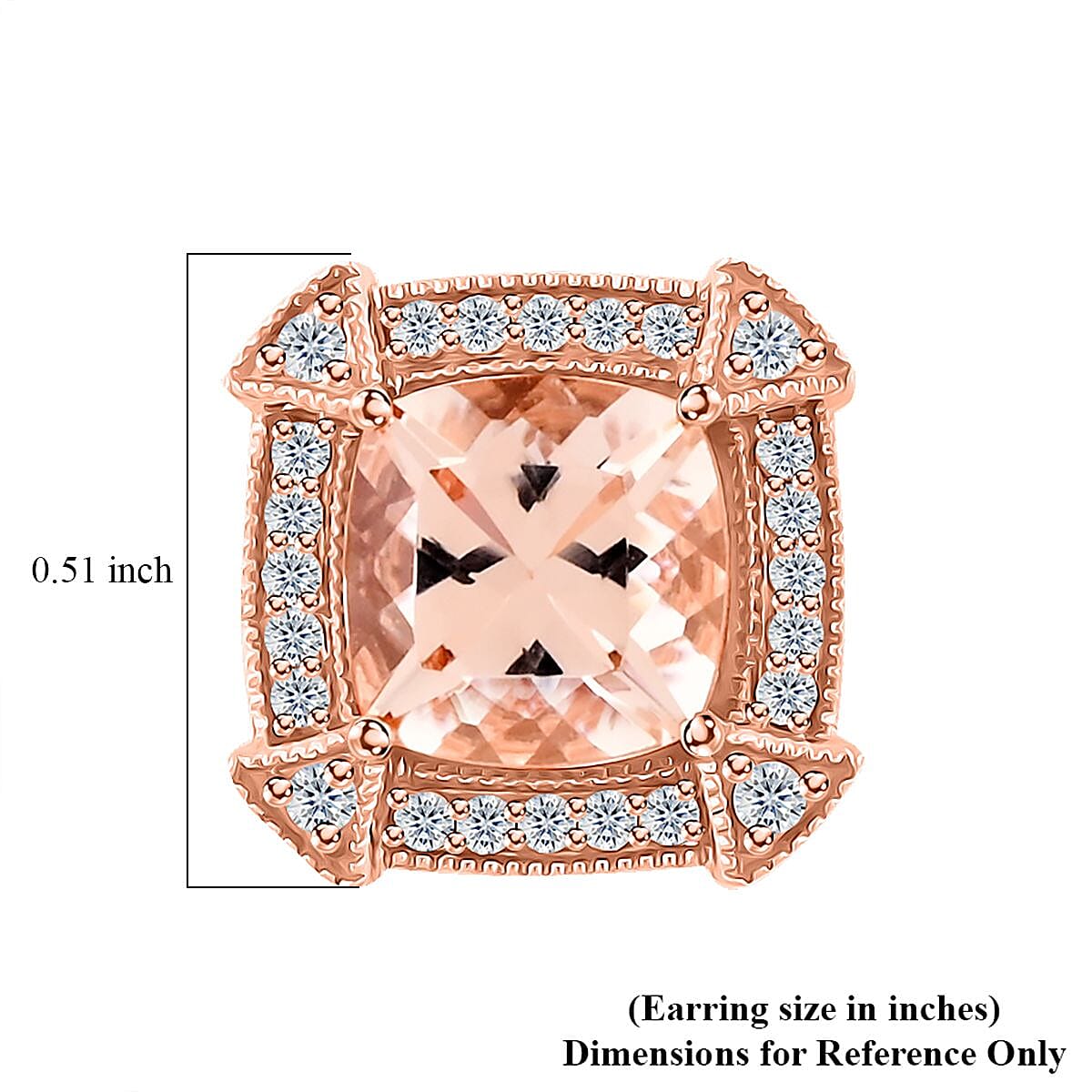 Certified & Appraised Luxoro 10K Rose Gold AAA Marropino Morganite and G-H I2 Diamond Earrings 2.80 ctw