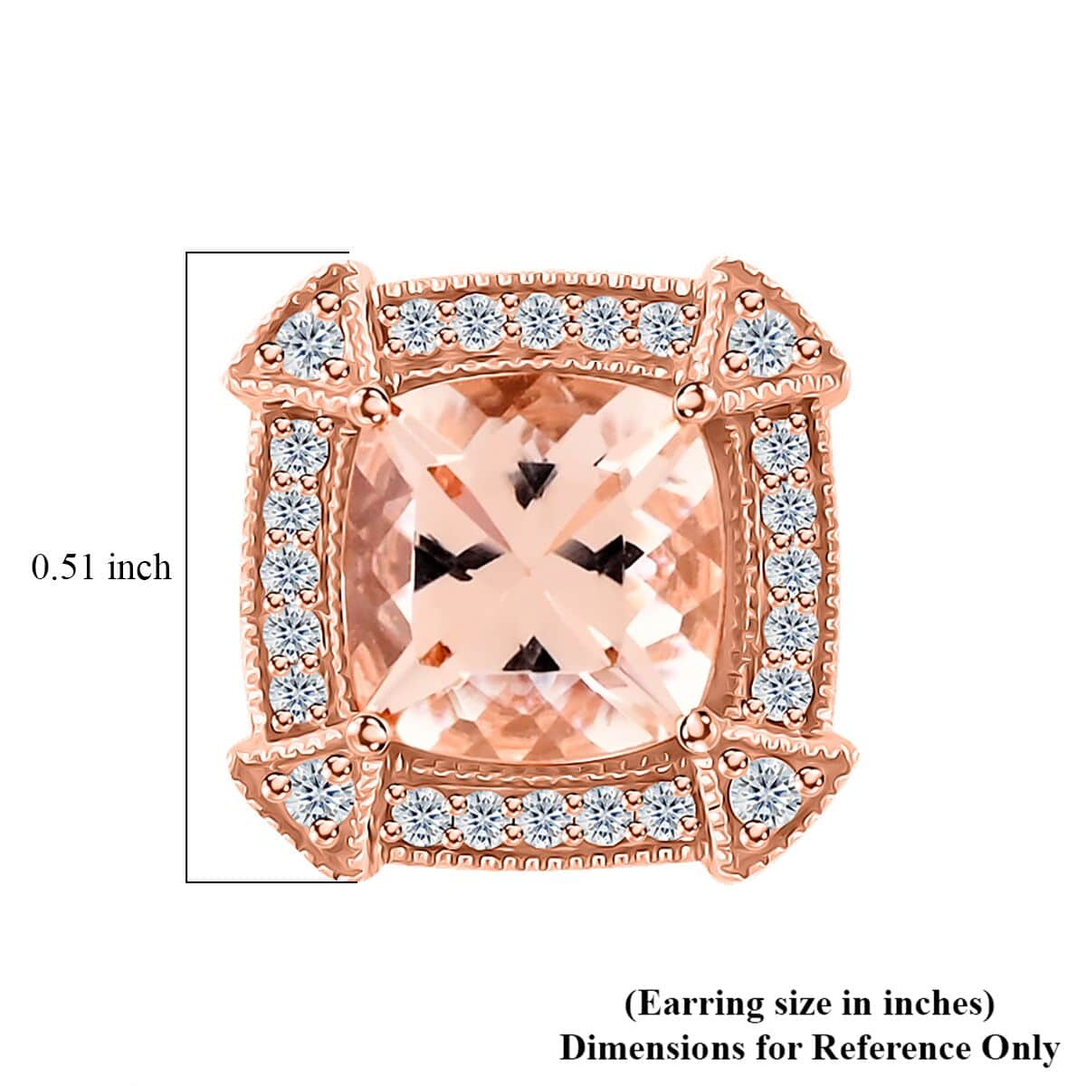 Certified & Appraised Luxoro 10K Rose Gold AAA Marropino Morganite and G-H I2 Diamond Earrings 2.80 ctw image number 4