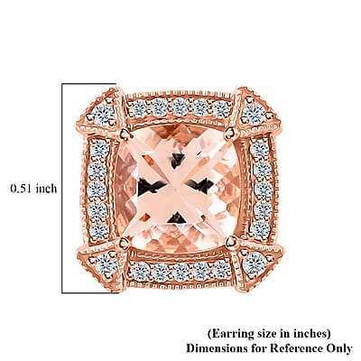 Certified & Appraised Luxoro 10K Rose Gold AAA Marropino Morganite and G-H I2 Diamond Earrings 2.80 ctw