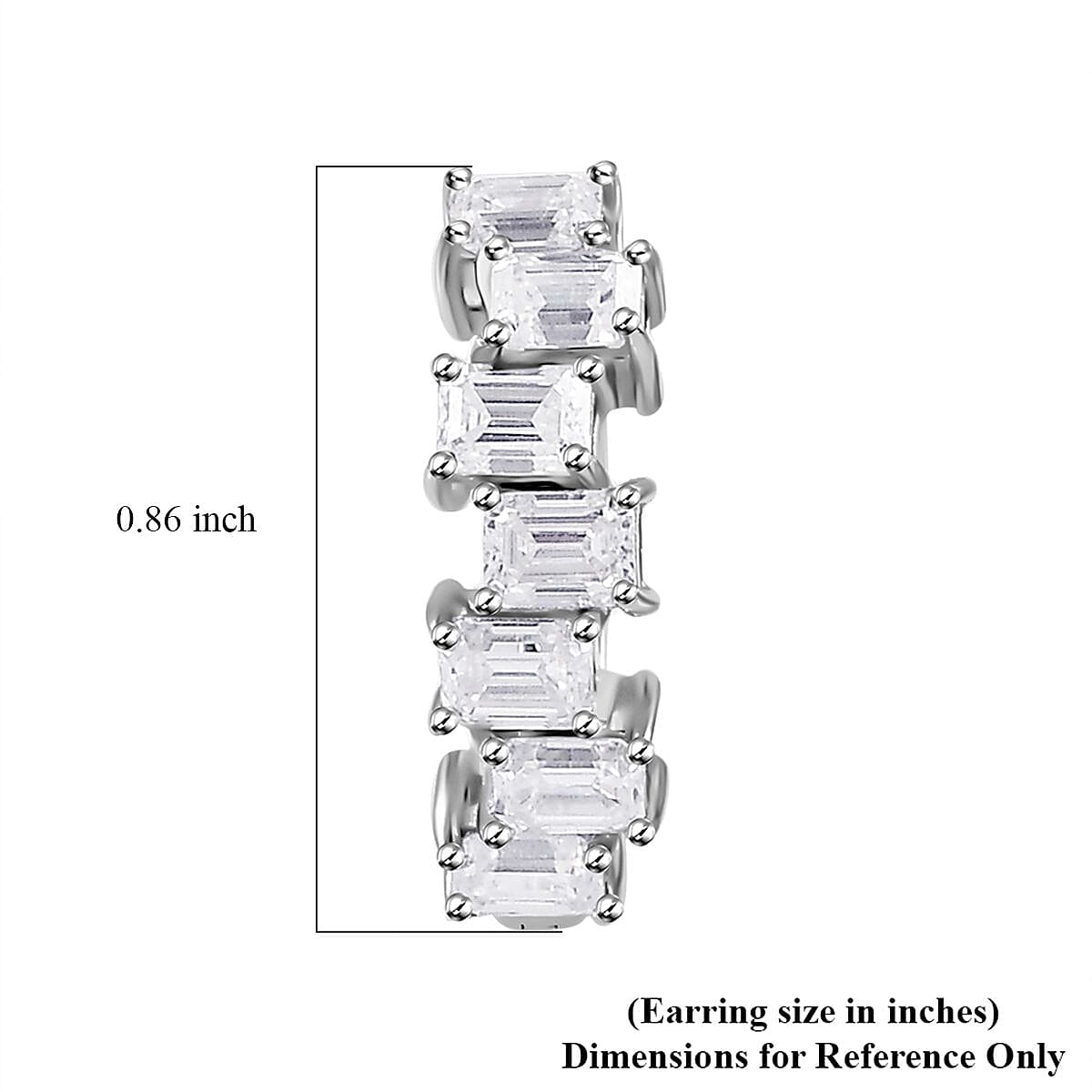 Moissanite Hoop Earrings in Platinum Over Sterling Silver 2.90 ctw image number 5