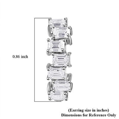 Moissanite Hoop Earrings in Platinum Over Sterling Silver 2.90 ctw