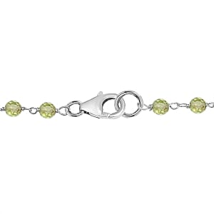 Peridot 20.00 ctw Necklace in Rhodium Over Sterling Silver 20 Inches