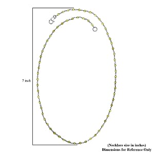 Peridot 20.00 ctw Necklace in Rhodium Over Sterling Silver 20 Inches