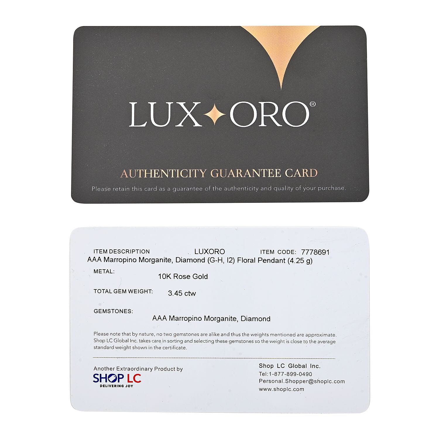 Luxoro 10K Rose Gold AAA Marropino Morganite and G-H I2 Diamond Daisy Floral Pendant without Chain 4.25 Grams 3.45 ctw