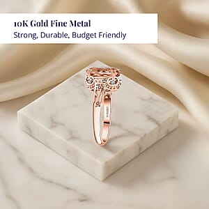  Luxoro AAA Marropino Morganite and G-H I2 Diamond 4.15 ctw Ring in 10K Rose Gold (Size 6.0)
