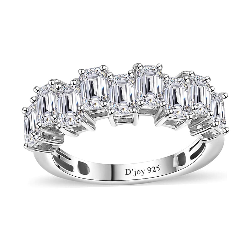 Moissanite Ring in Platinum Over Sterling Silver (Size 10.0) 2.65 ctw