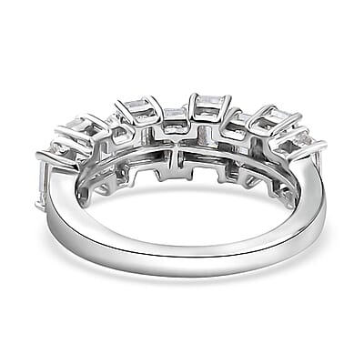 Moissanite Ring in Platinum Over Sterling Silver (Size 10.0) 2.65 ctw