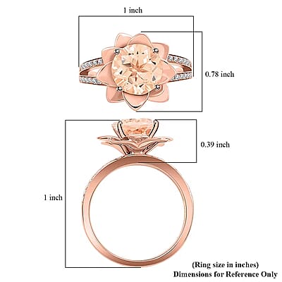 Luxoro AAA Marropino Morganite and G-H I2 Diamond 3.60 ctw Daisy Floral Ring in 10K Rose Gold (Size 5.0) 6.07 Grams