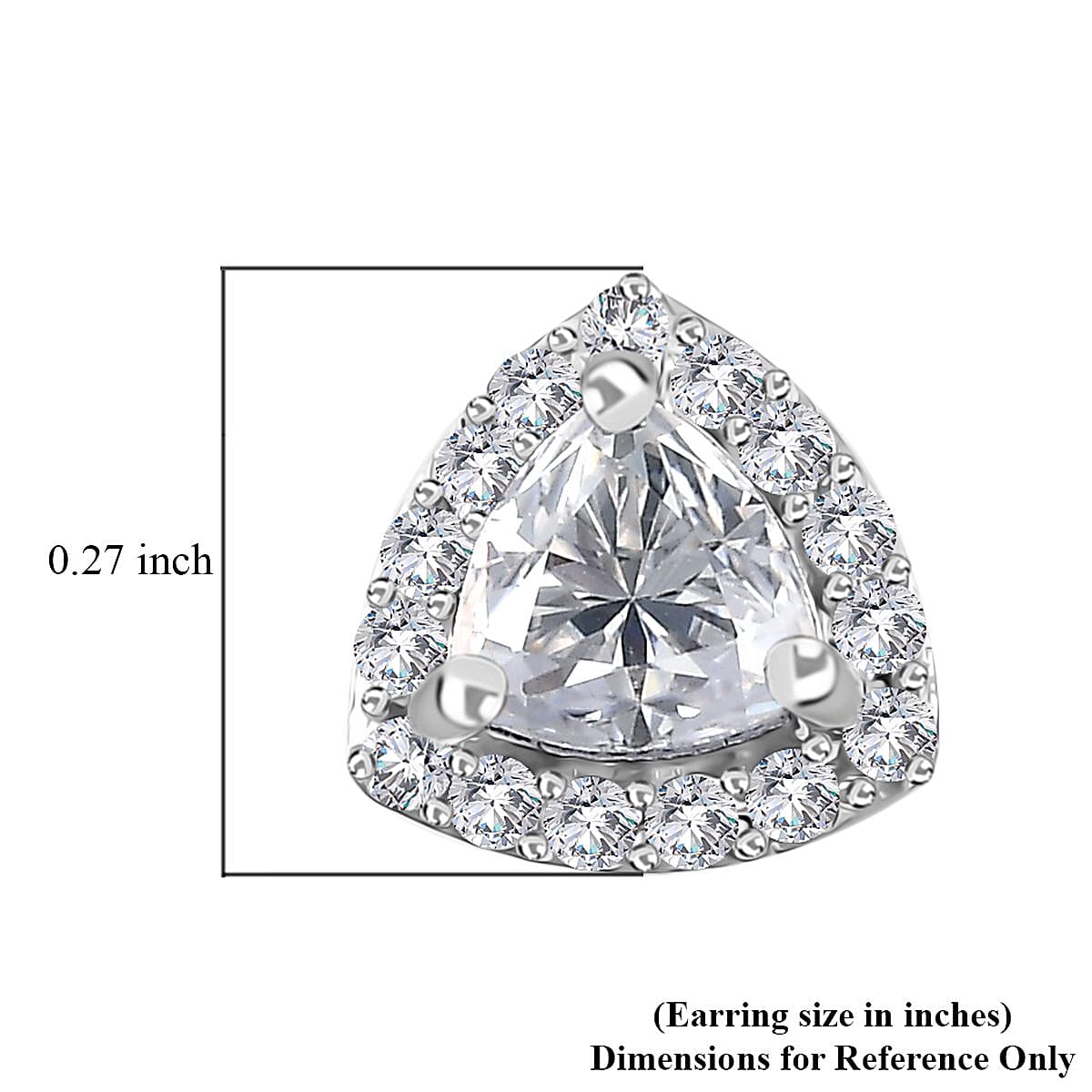 Moissanite Stud Earrings in Platinum Over Sterling Silver 1.15 ctw