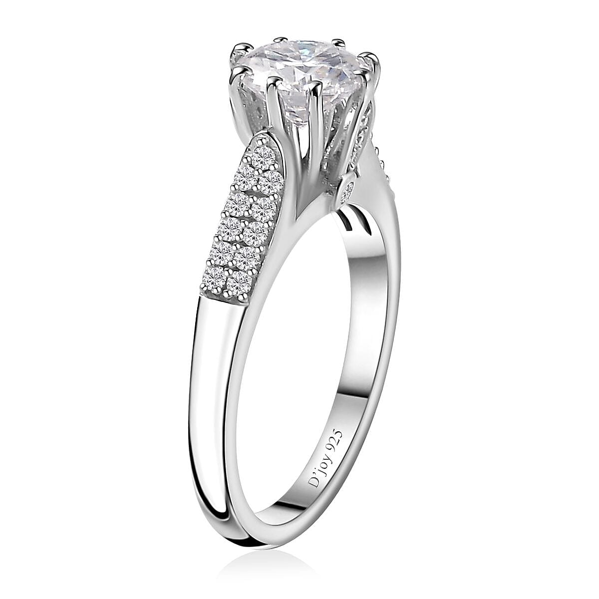 Moissanite Ring in Platinum Over Sterling Silver (Size 5.0) 1.50 ctw image number 4