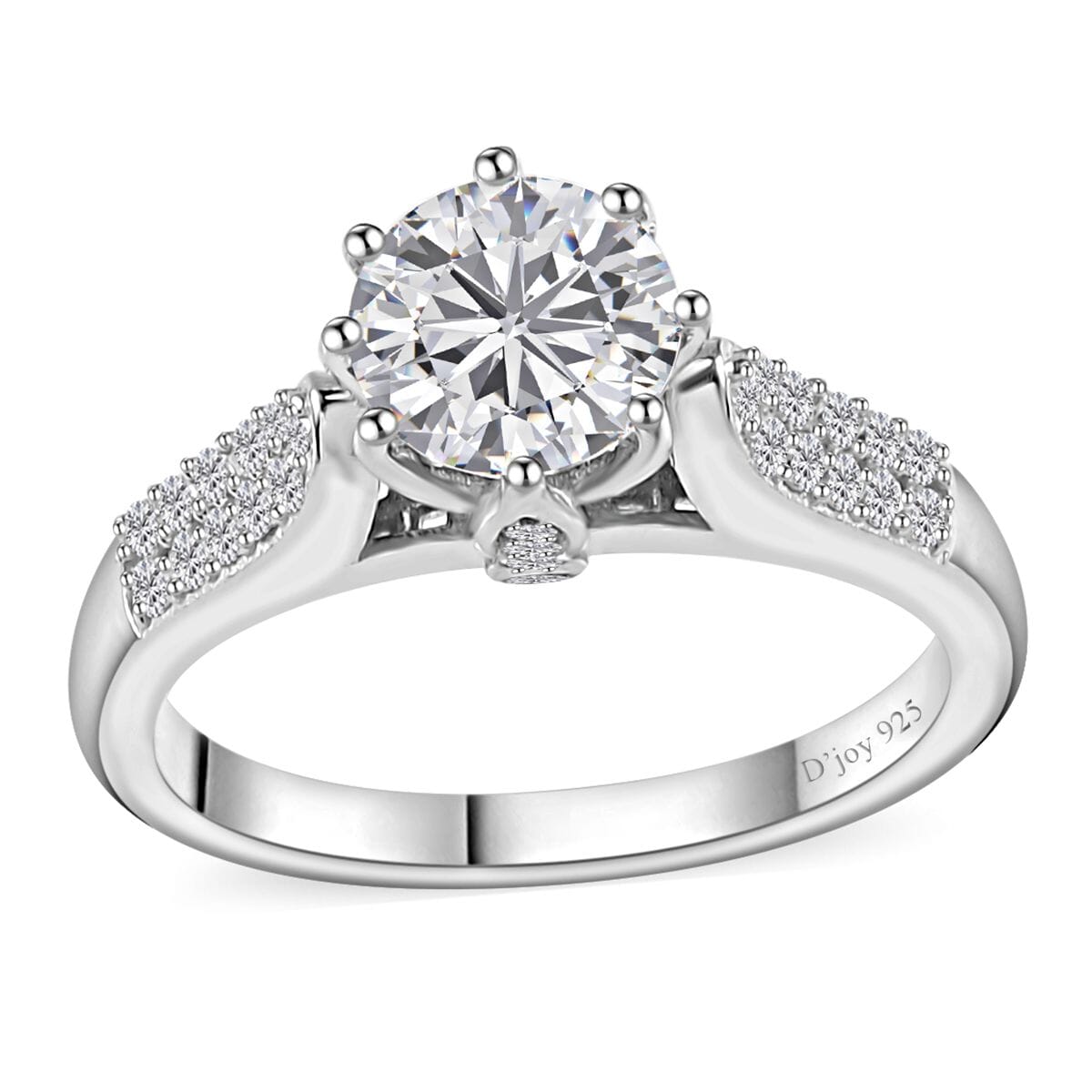Moissanite Ring in Platinum Over Sterling Silver (Size 6.0) 1.50 ctw image number 0