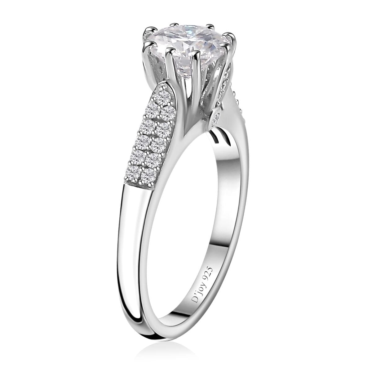 Moissanite Ring in Platinum Over Sterling Silver (Size 6.0) 1.50 ctw image number 4