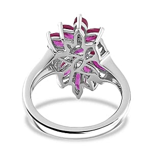 African Ruby 1.40 ctw Ring in Rhodium Over Sterling Silver (Size 8.0)