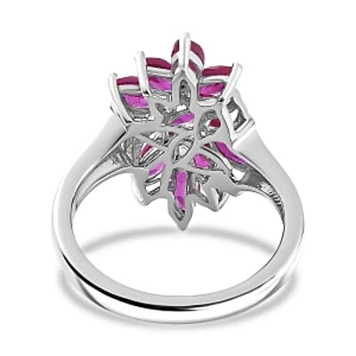 African Ruby 1.40 ctw Ring in Rhodium Over Sterling Silver (Size 8.0)