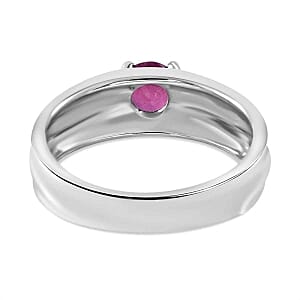 African Ruby 0.76 ctw Ring in Rhodium Over Sterling Silver (Size 8.0)