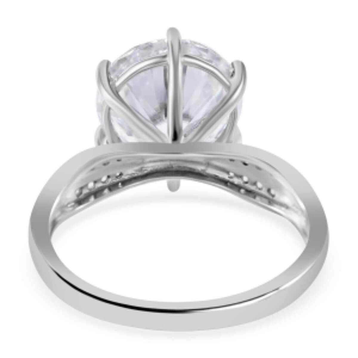 Moissanite 5.94 ctw Ring in Rhodium Over Sterling Silver (Size 5.5) image number 3