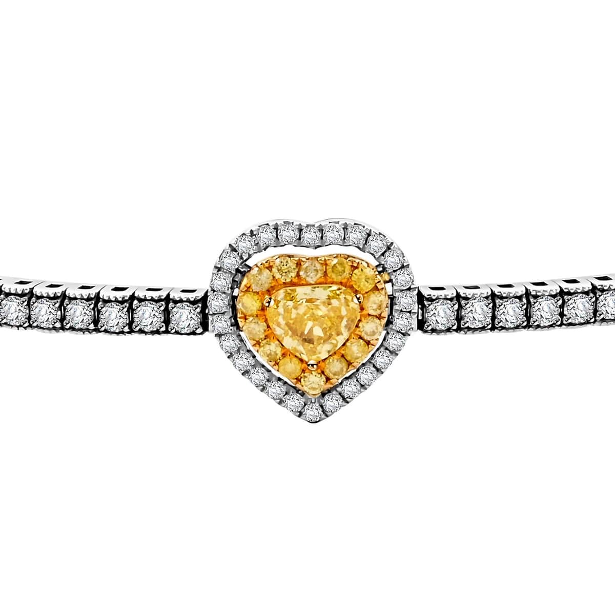 Modani 14K Yellow and White Gold Yellow and White Diamond Bangle Bracelet (7.00 In) 6.44 Grams 1.00 ctw image number 3