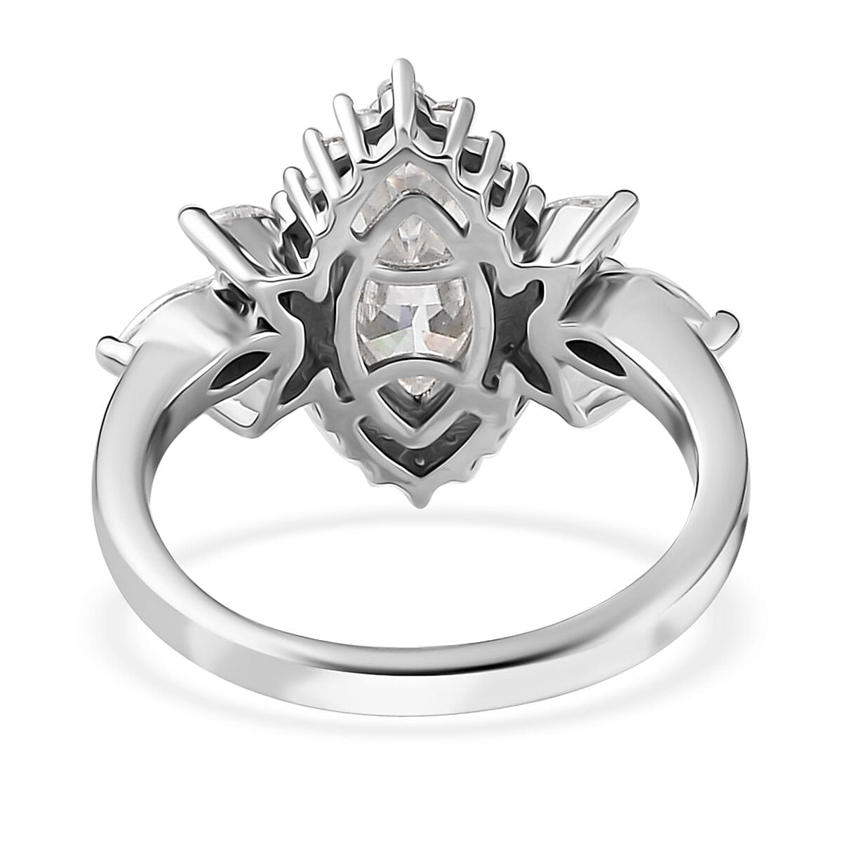 Moissanite Ring in Platinum Over Sterling Silver (Size 10.0) 2.65 ctw