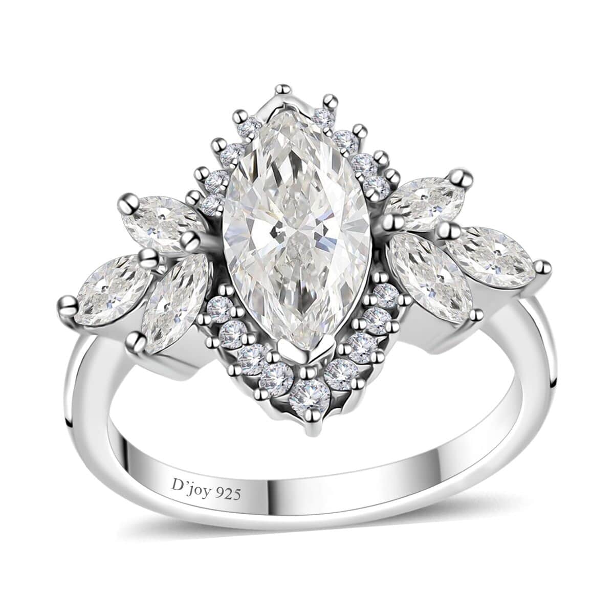 Moissanite Ring in Platinum Over Sterling Silver (Size 8.0) 2.65 ctw image number 0