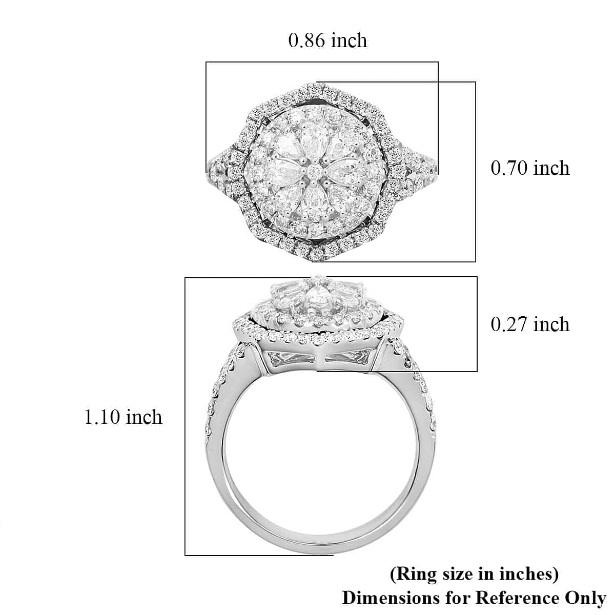 Modani 14K White and Rose Gold Natural Pink and White Diamond Ring (Size 7.0) 4.97 Grams 1.20 ctw