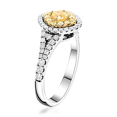 Modani 14K Yellow and White Gold Natural Yellow and White Diamond Ring (Size 7.0) 1.00 ctw