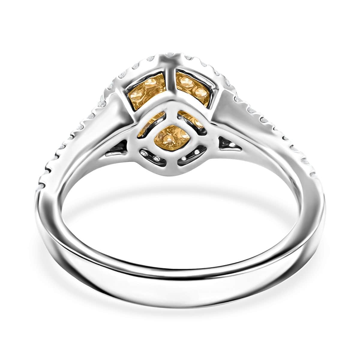 Modani 14K Yellow and White Gold Natural Yellow and White Diamond Ring (Size 7.0) 1.00 ctw image number 4