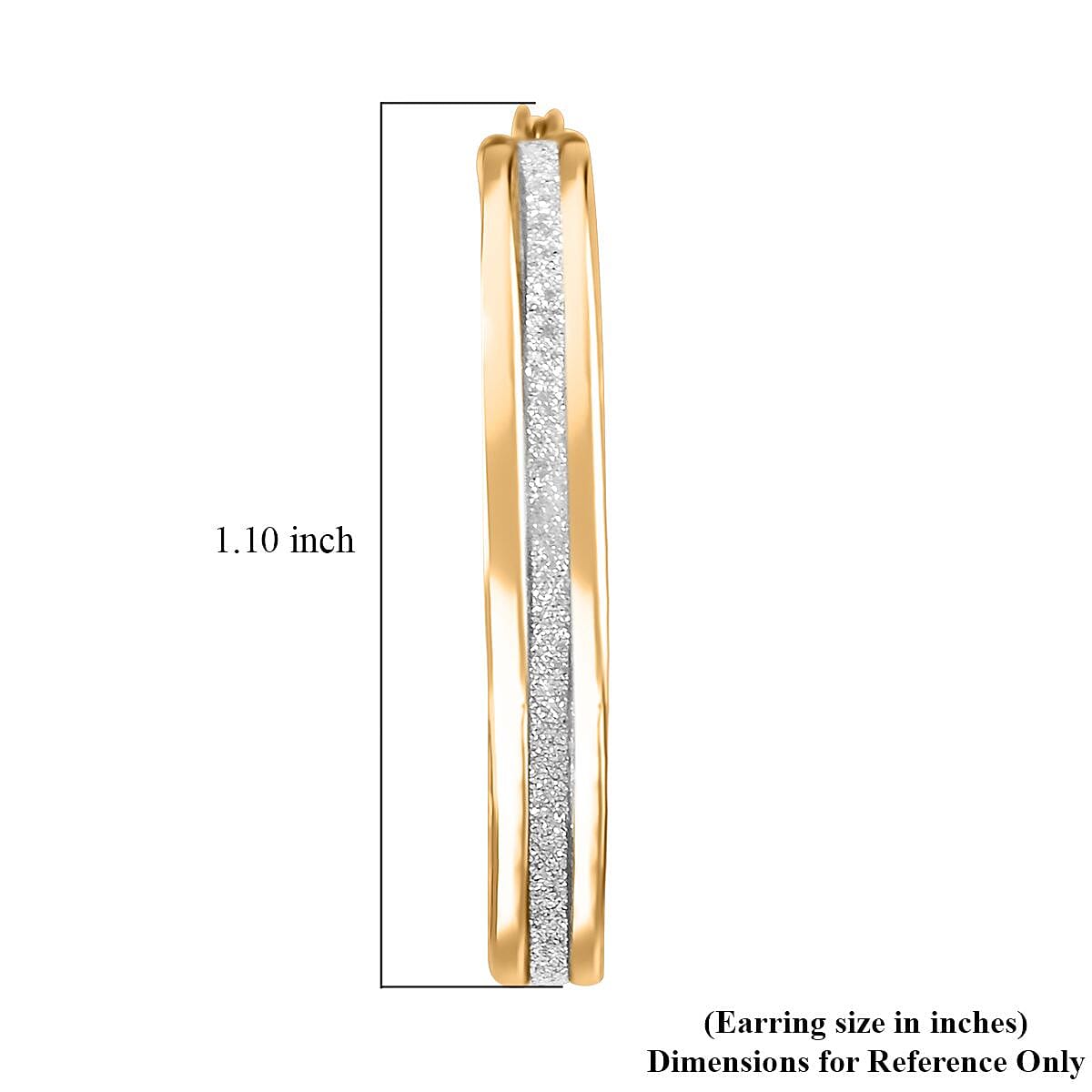 Glitter Hoop Earrings in 14K Yellow Gold Over Sterling Silver 2.50 Grams image number 5