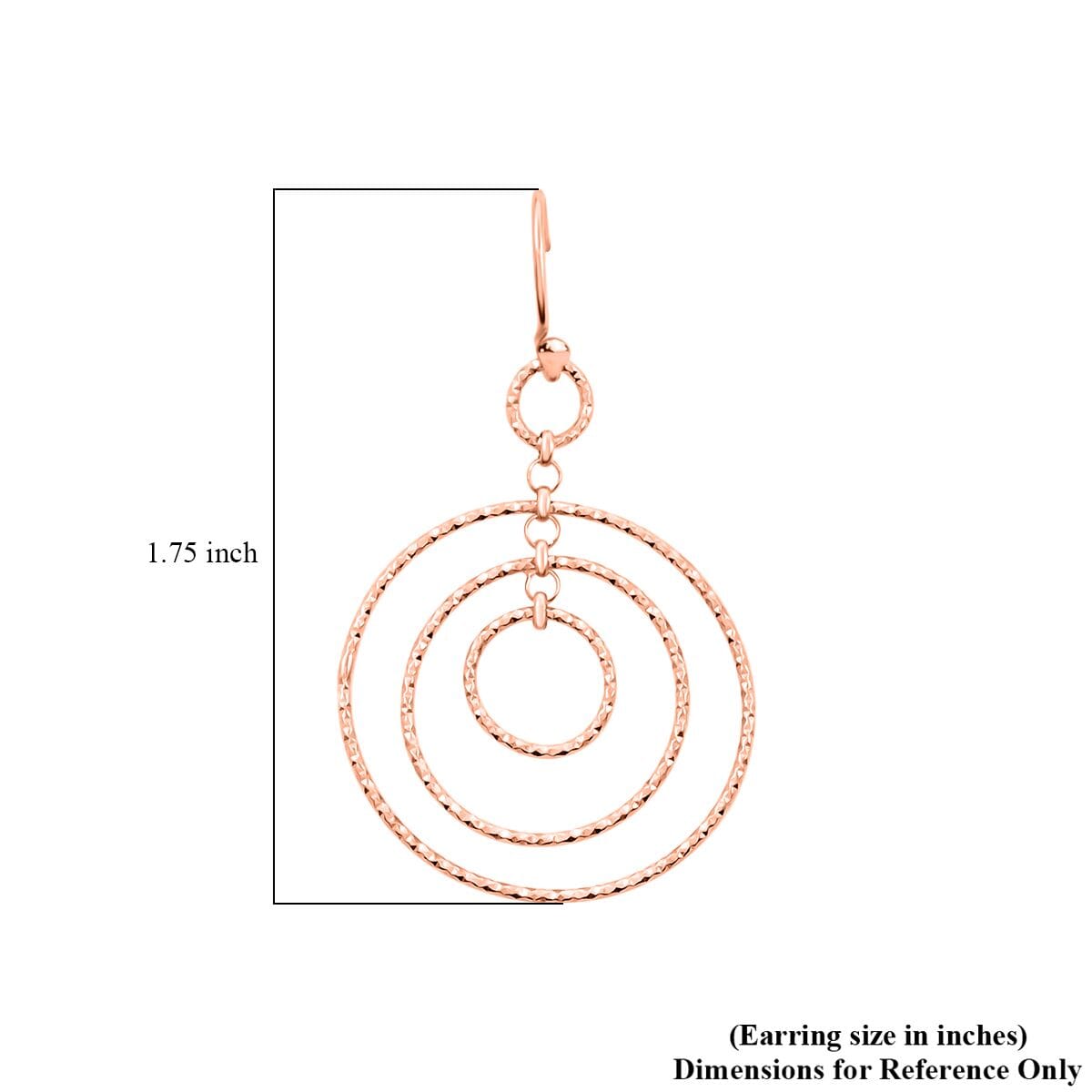 14K Rose Gold Over Sterling Silver Concentric Circle Hoop Earrings 2.90 Grams image number 4