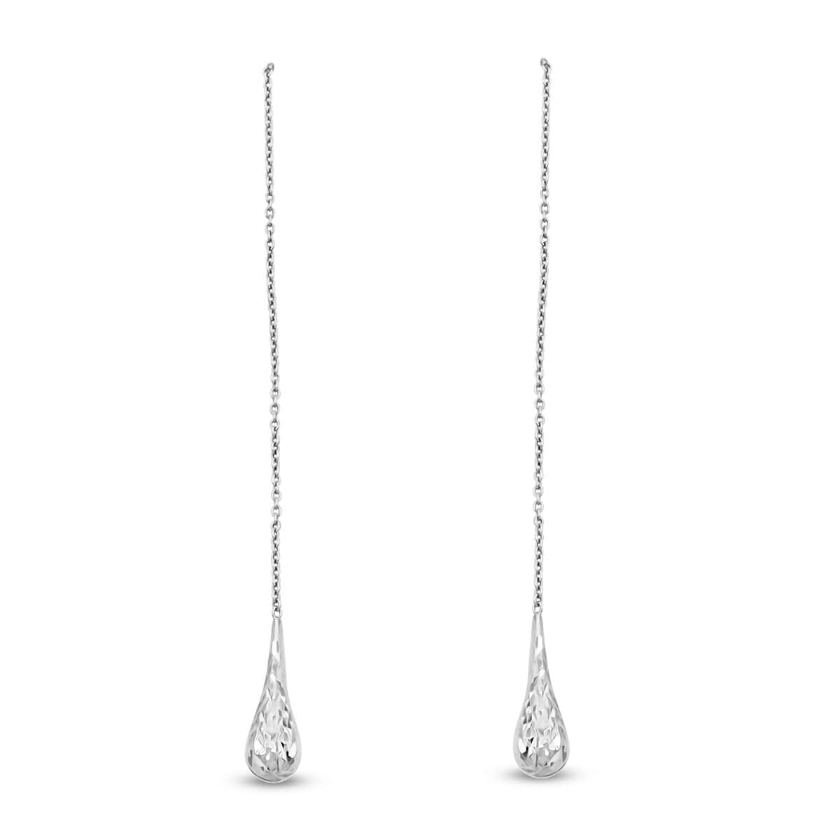 Sterling Silver Long Dangle Drop Chain Earrings 2.10 Grams image number 0