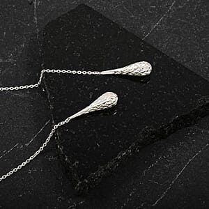 Sterling Silver Long Dangle Drop Chain Earrings 2.20 Grams