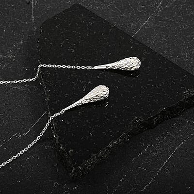 Sterling Silver Long Dangle Drop Chain Earrings 2.20 Grams