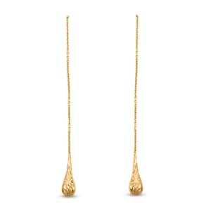 14K Yellow Gold Over Sterling Silver Long Dangle Drop Chain Earrings 2.20 Grams 