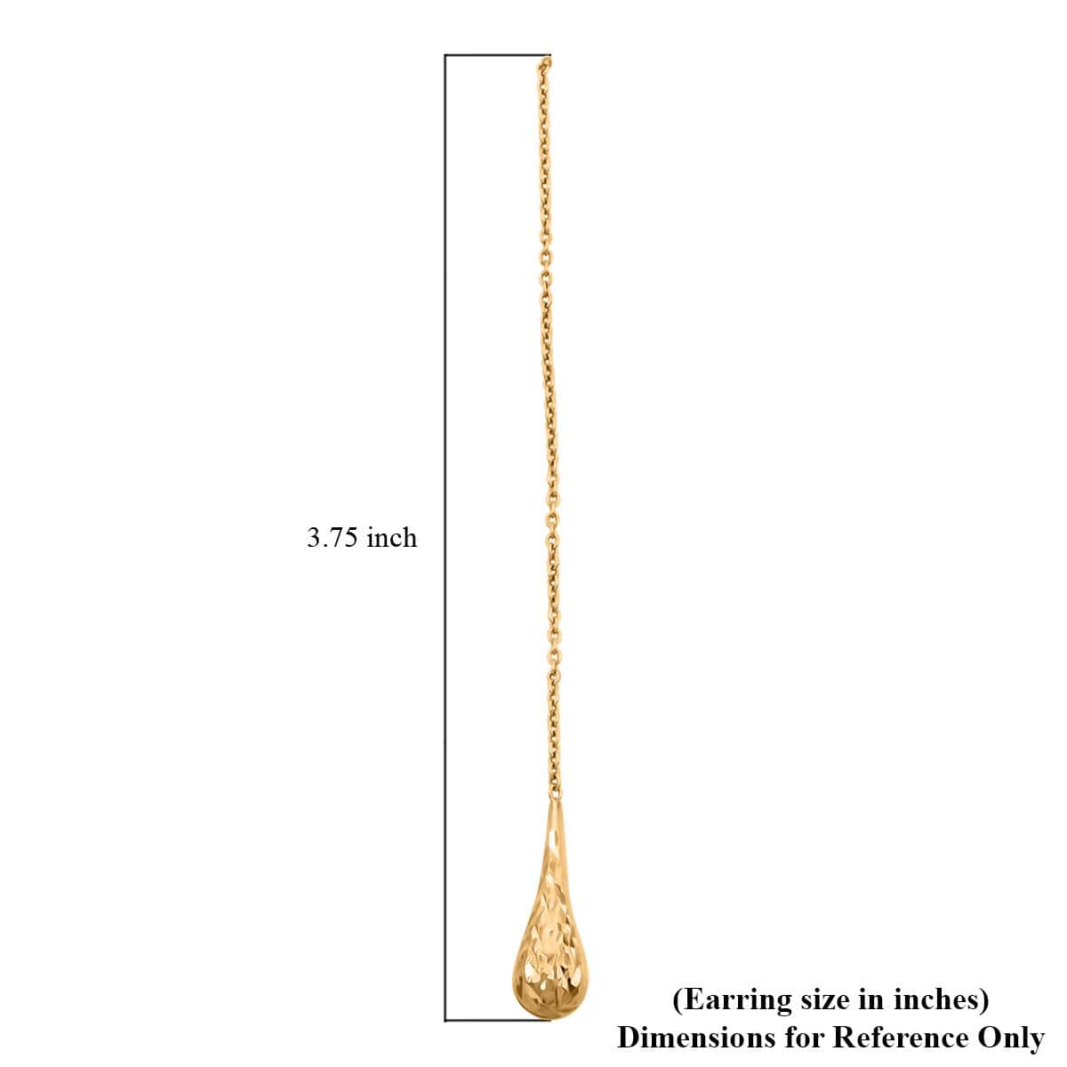 14K Yellow Gold Over Sterling Silver Long Dangle Drop Chain Earrings 2.20 Grams  image number 4