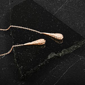 14K Rose Gold Over Sterling Silver Long Dangle Drop Chain Earrings 2.10 Grams