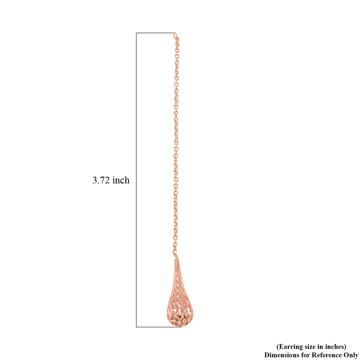 14K Rose Gold Over Sterling Silver Long Dangle Drop Chain Earrings 2.10 Grams image number 4
