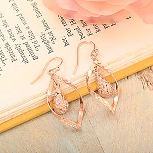 14K Rose Gold Over Sterling Silver Dangle Earrings 2.60 Grams